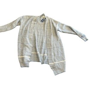 Debut Blue & White Cardigan Sweater Classic Knit